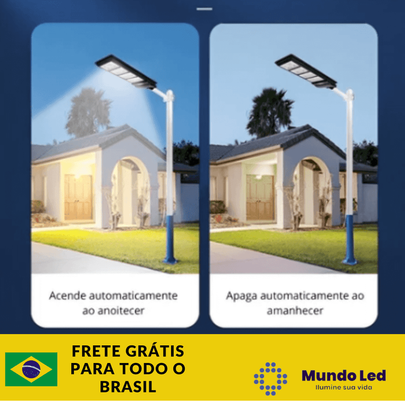 Luminária Solar Pública Poste Rua Led 300w