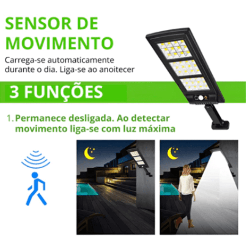 Luminária Solar Pública Poste Rua Led 300w