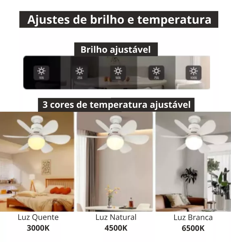 "Refresque seu ambiente com estilo – ventilação eficiente e luz em perfeita harmonia!"