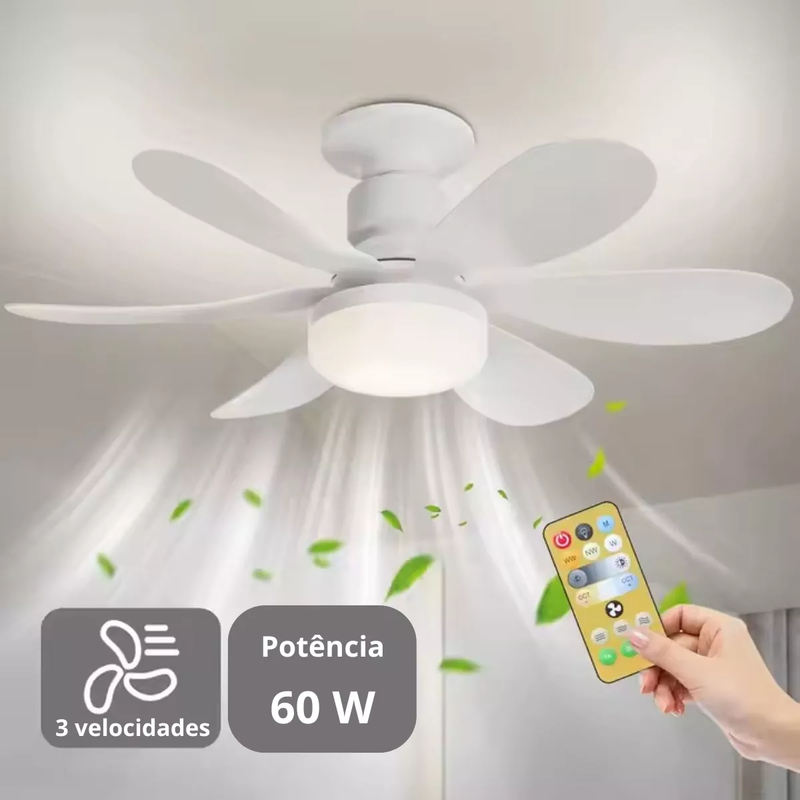 "Refresque seu ambiente com estilo – ventilação eficiente e luz em perfeita harmonia!"